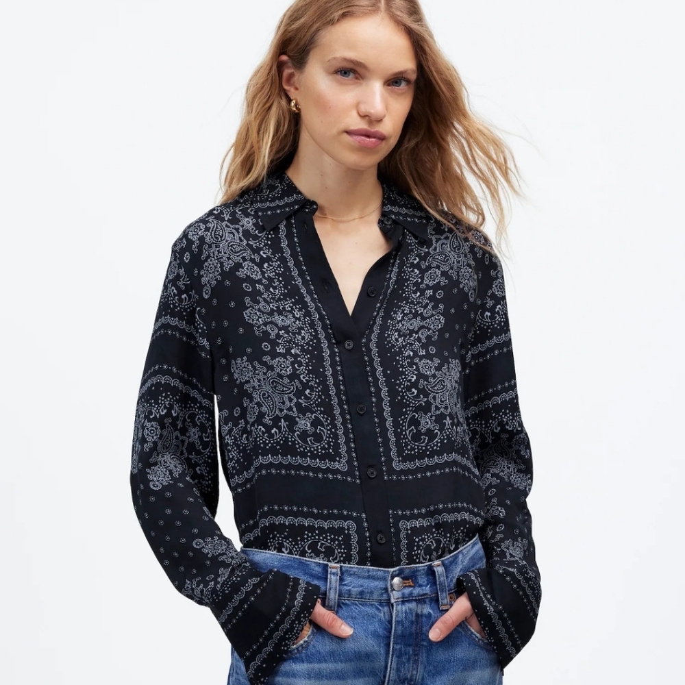 Madewell Bandana Print Shirt Small